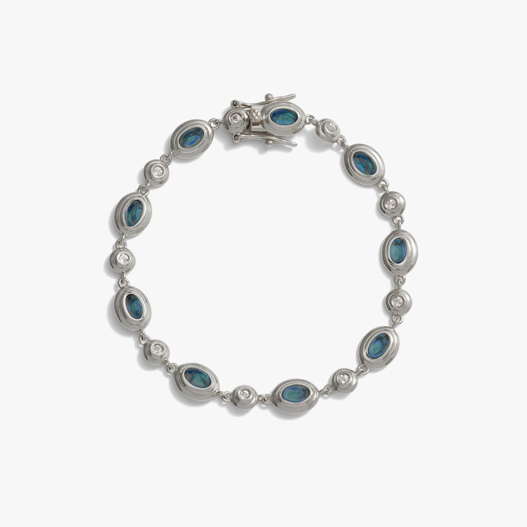 Awe Inspired Bracelets Blue Quartz / Sterling Silver / 6.7" Gemstone Tennis Bracelet