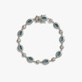 Awe Inspired Bracelets Blue Quartz / Sterling Silver / 6.7" Gemstone Tennis Bracelet
