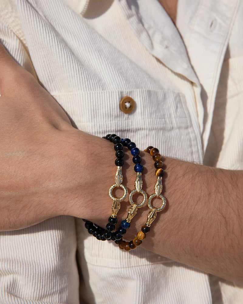 Awe Inspired Bracelets Double Snake- Mens Beaded Bracelet