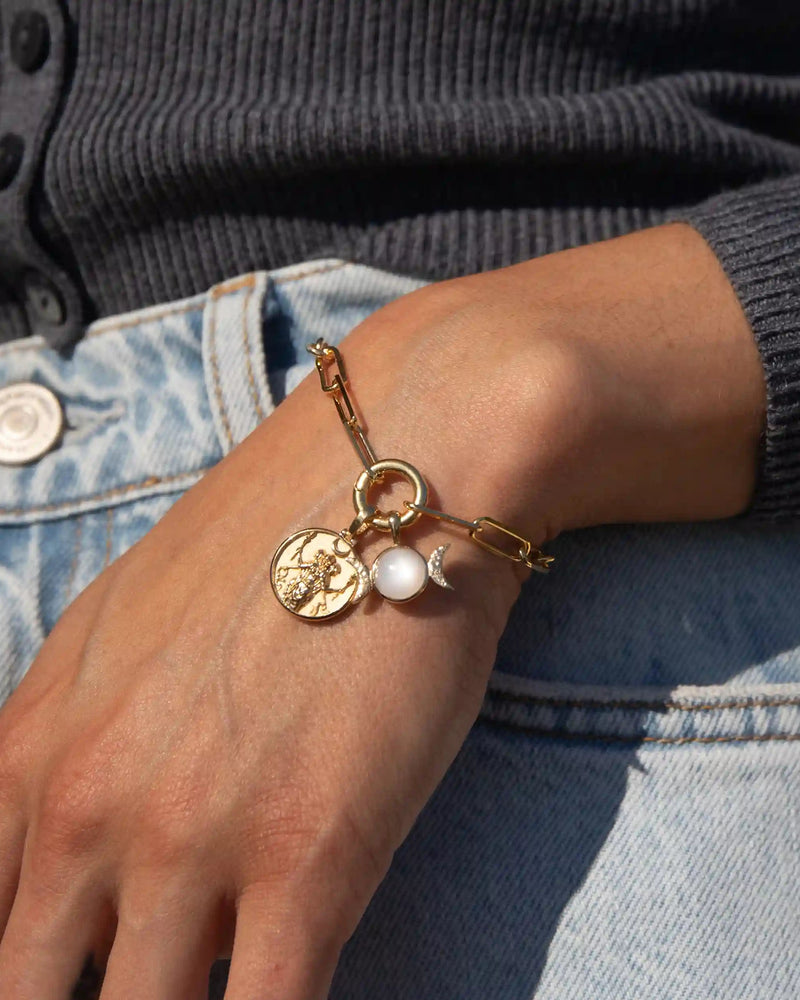 Awe Inspired Bracelets Hecate Triple Moon Charm Bracelet