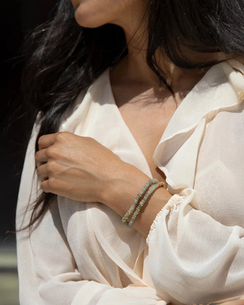 Awe Inspired Bracelets Labradorite Heishi Double Wrap Bracelet