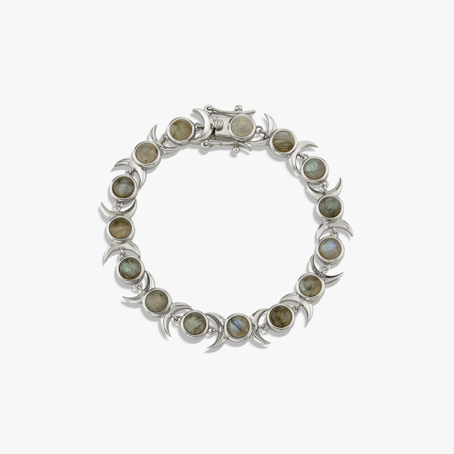 Awe Inspired Bracelets Labradorite / Sterling Silver / 6.75" Triple Moon Tennis Bracelet
