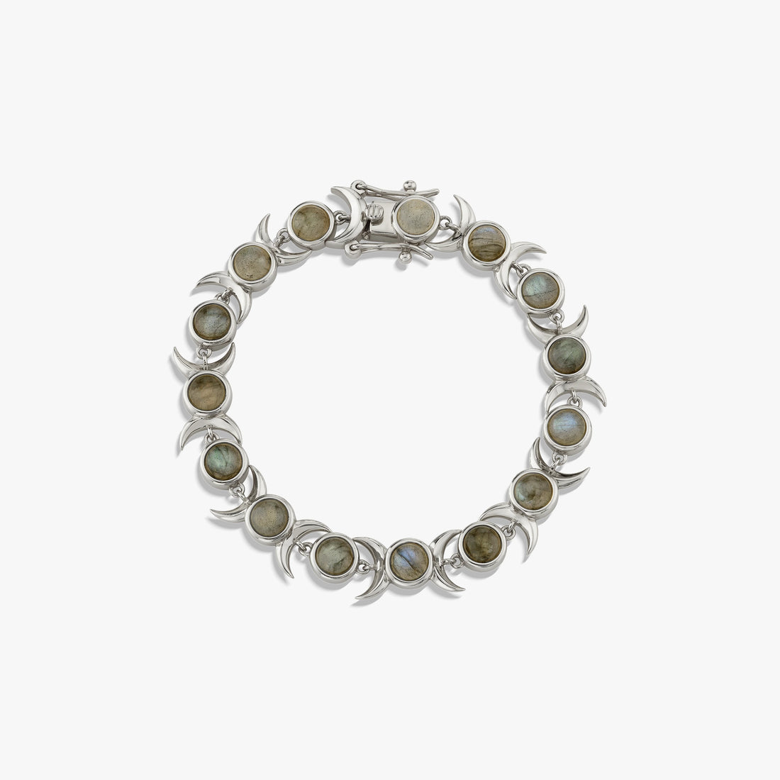 Awe Inspired Bracelets Labradorite / Sterling Silver / 6.75" Triple Moon Tennis Bracelet