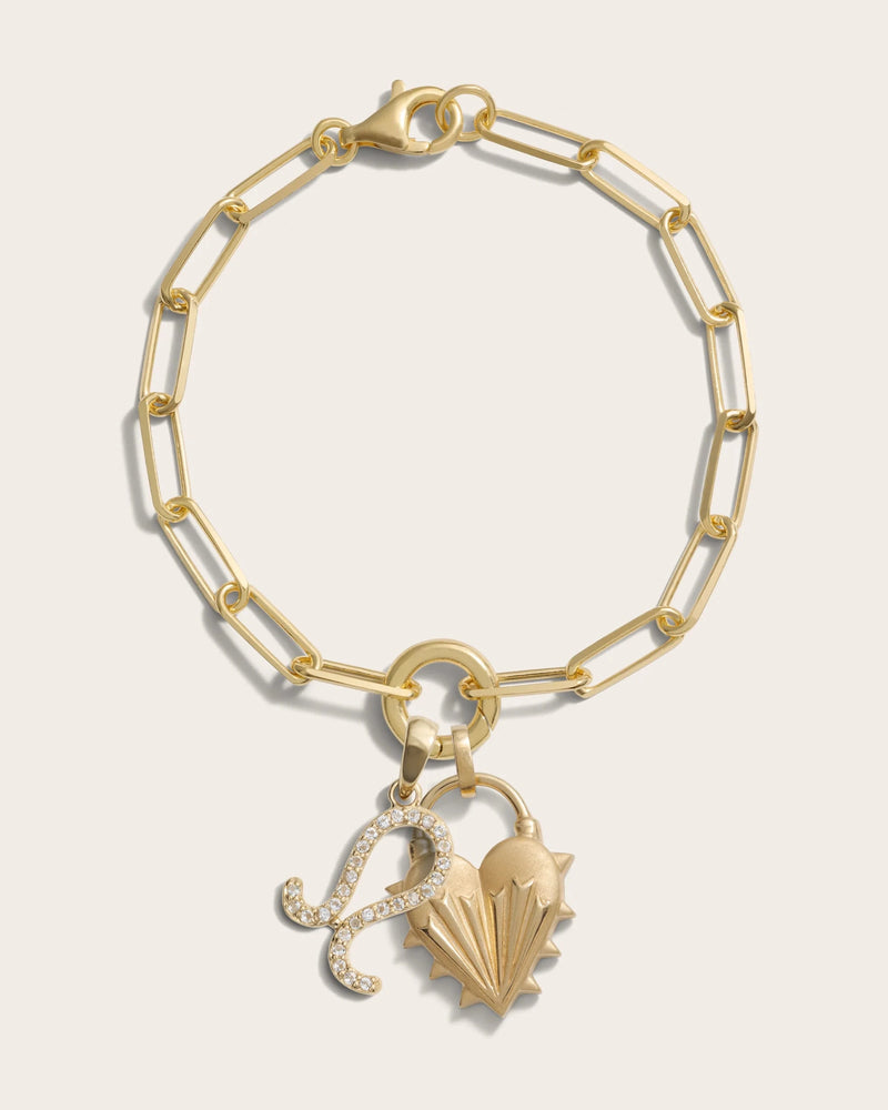 Awe Inspired Bracelets Spiked Heart Zodiac Charm Bracelet