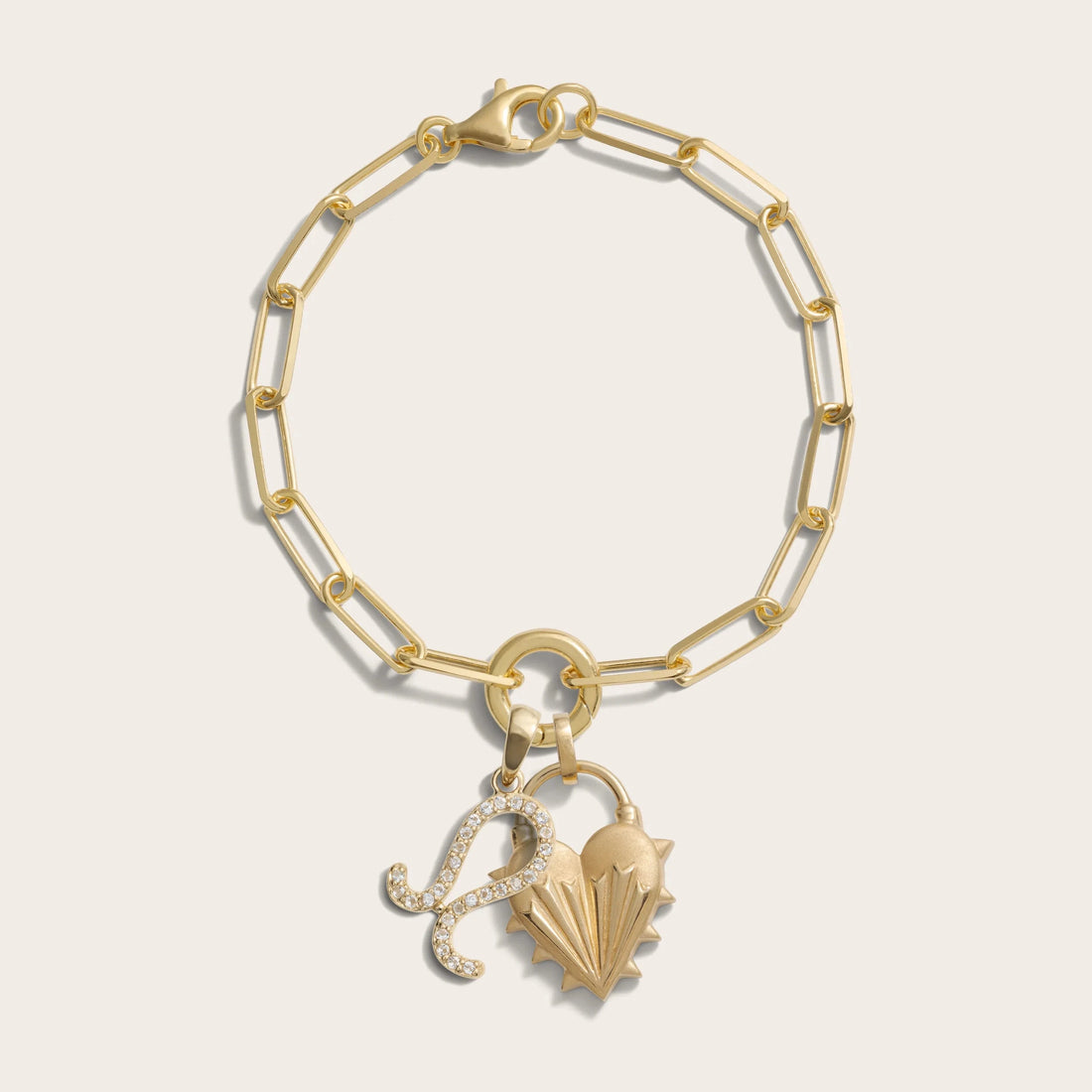 Awe Inspired Bracelets Spiked Heart Zodiac Charm Bracelet