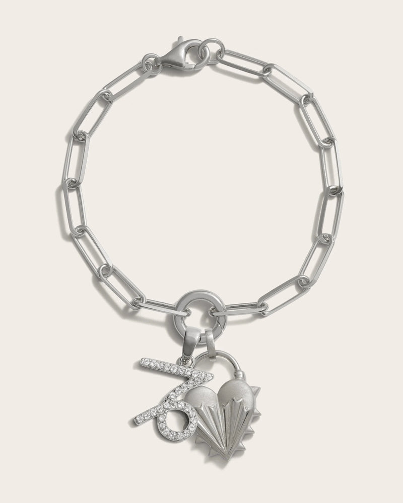 Awe Inspired Bracelets Spiked Heart Zodiac Charm Bracelet