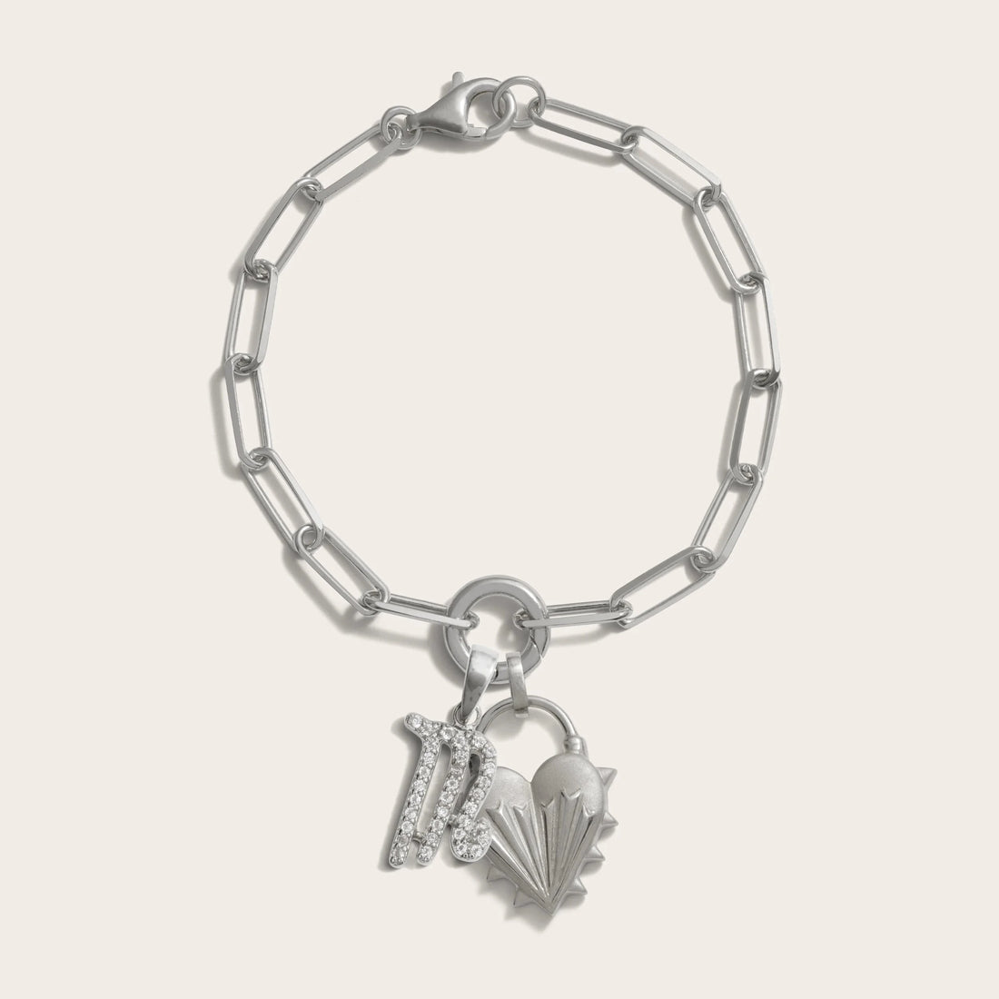 Awe Inspired Bracelets Spiked Heart Zodiac Charm Bracelet