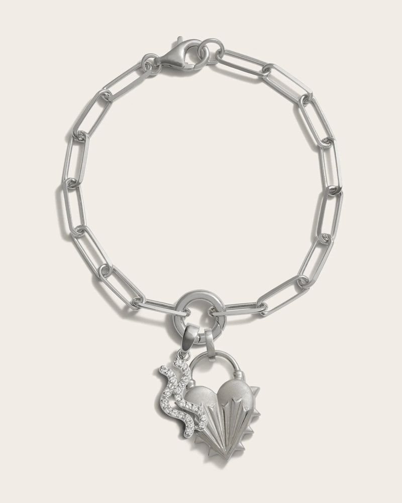 Awe Inspired Bracelets Spiked Heart Zodiac Charm Bracelet