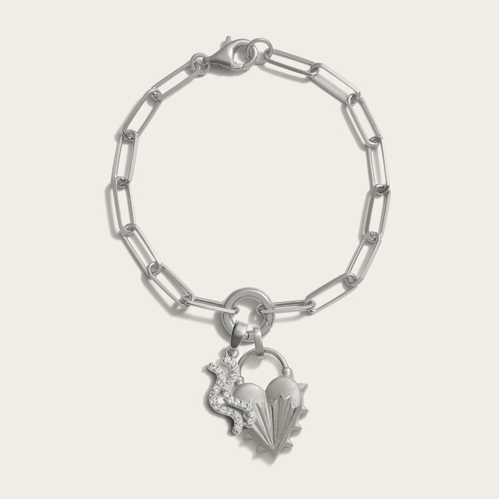 Awe Inspired Bracelets Spiked Heart Zodiac Charm Bracelet