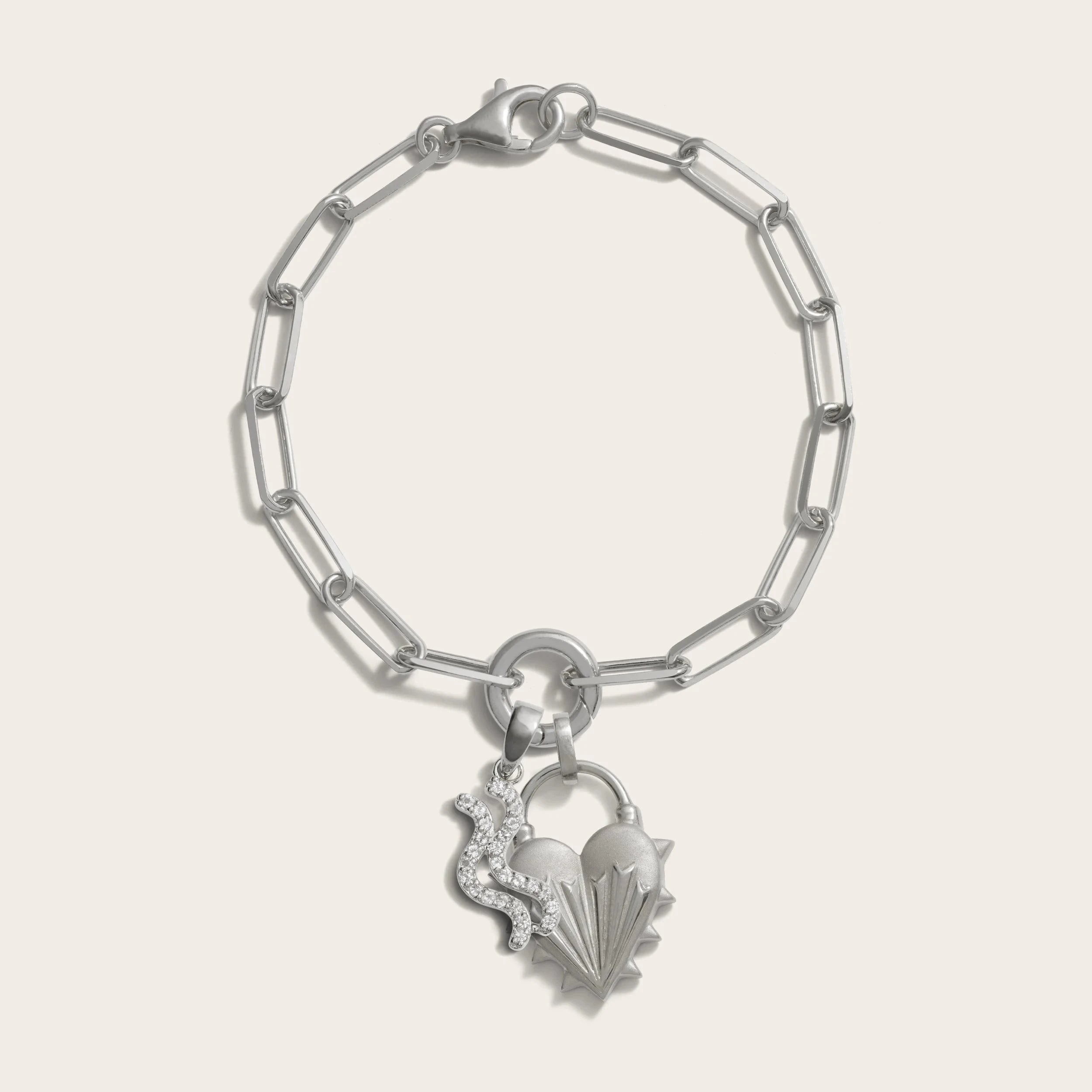 Awe Inspired Bracelets Spiked Heart Zodiac Charm Bracelet