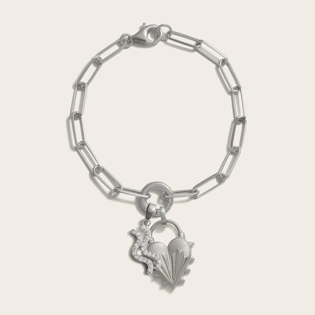 Awe Inspired Bracelets Spiked Heart Zodiac Charm Bracelet