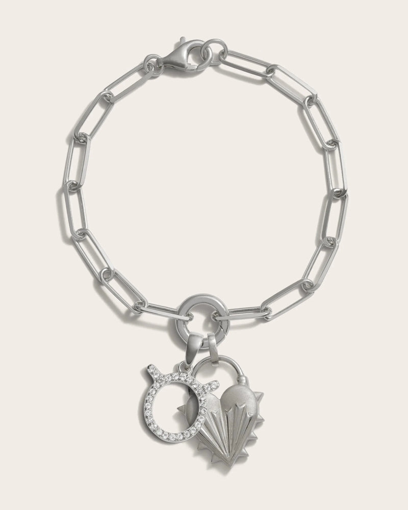 Awe Inspired Bracelets Spiked Heart Zodiac Charm Bracelet