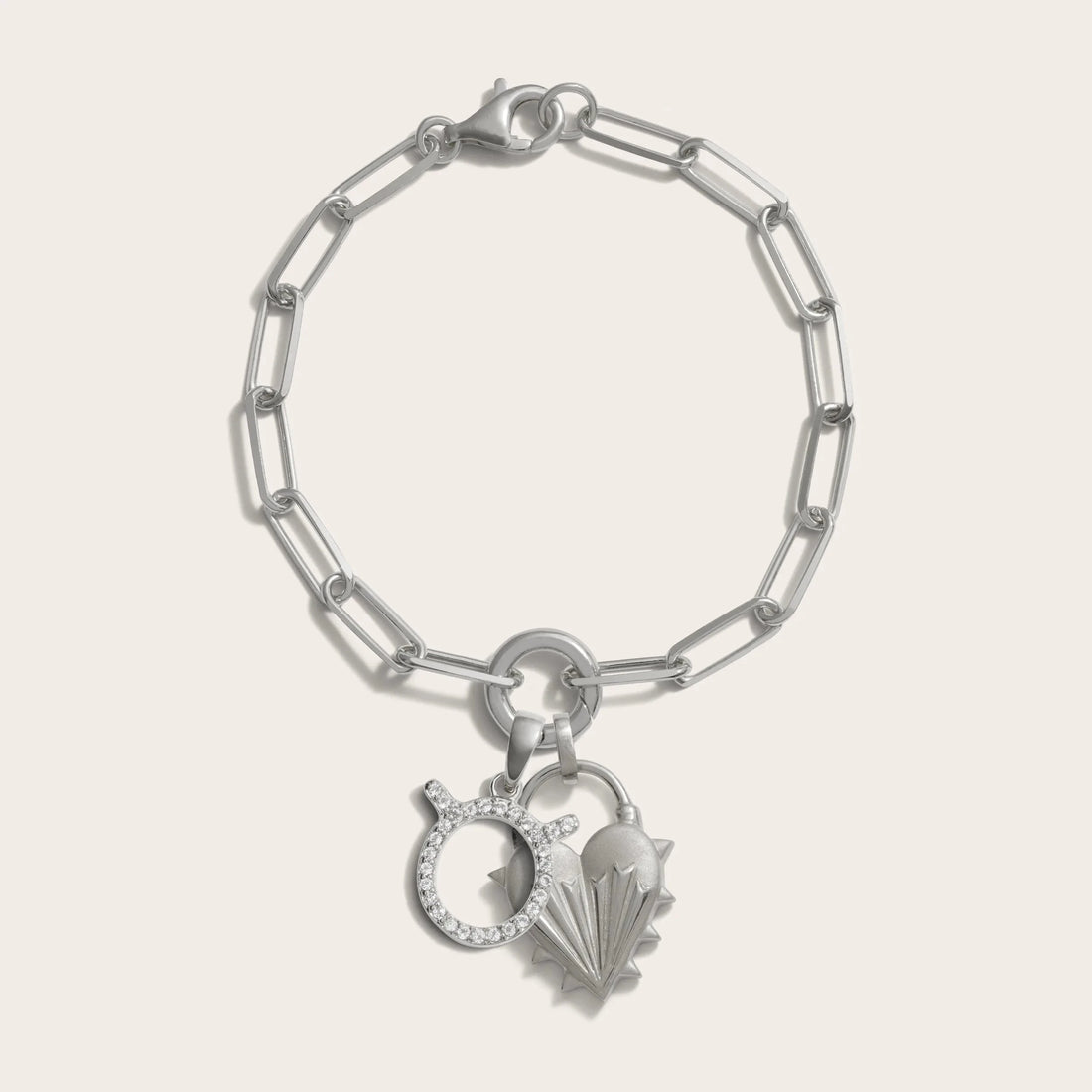 Awe Inspired Bracelets Spiked Heart Zodiac Charm Bracelet
