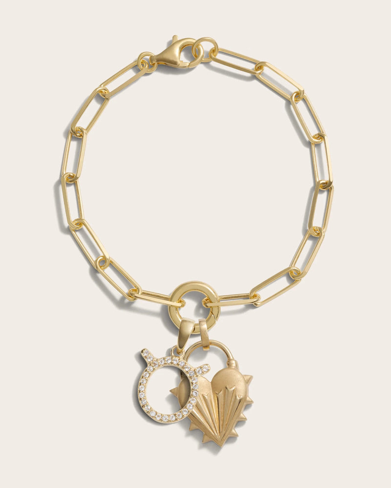 Awe Inspired Bracelets Spiked Heart Zodiac Charm Bracelet