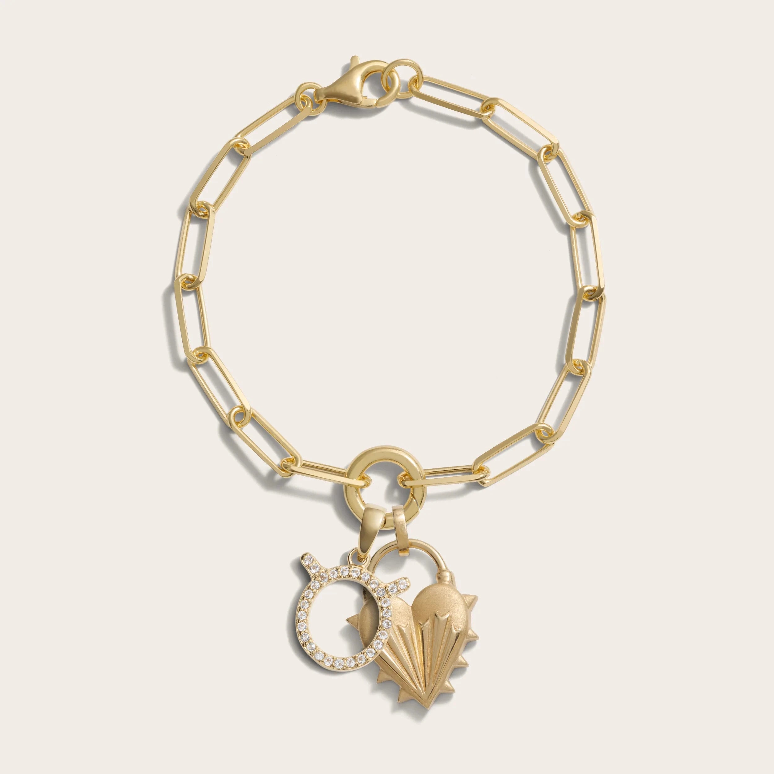 Awe Inspired Bracelets Spiked Heart Zodiac Charm Bracelet