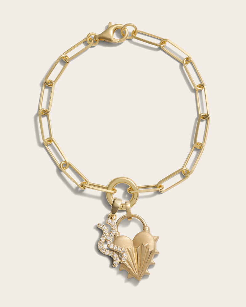 Awe Inspired Bracelets Spiked Heart Zodiac Charm Bracelet