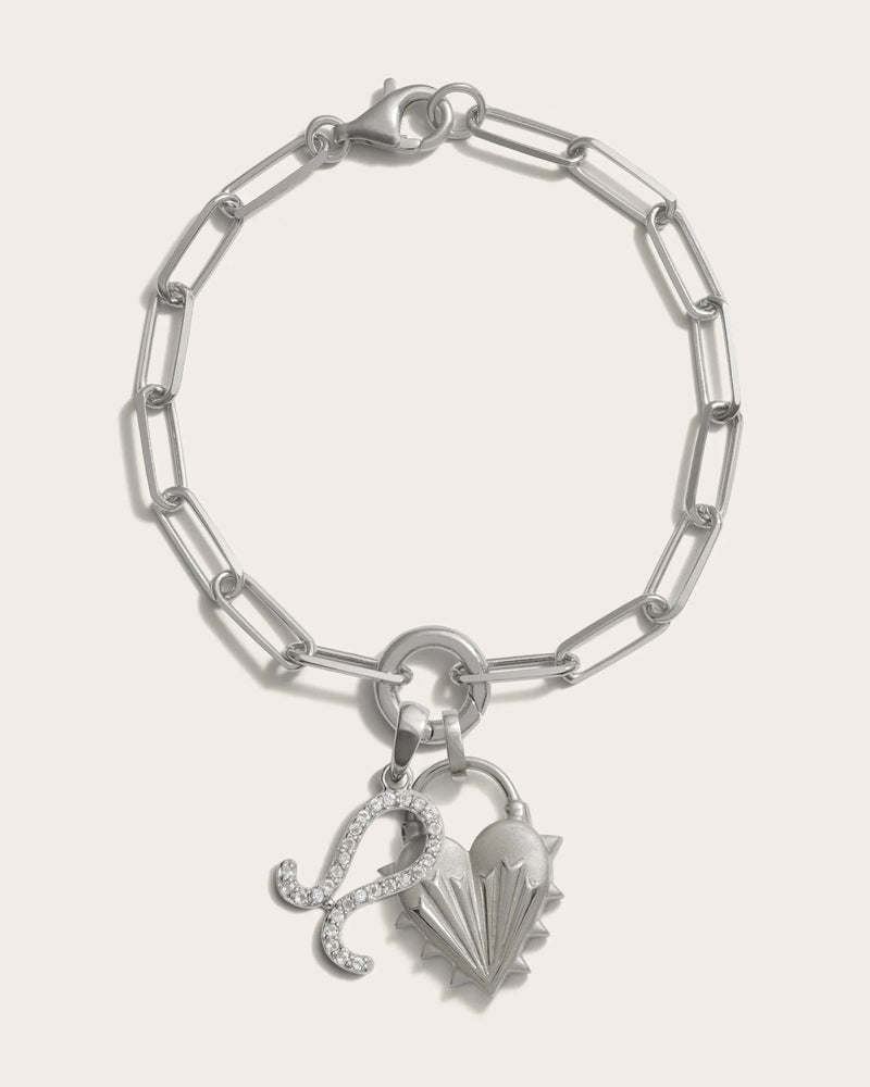 Awe Inspired Bracelets Spiked Heart Zodiac Charm Bracelet