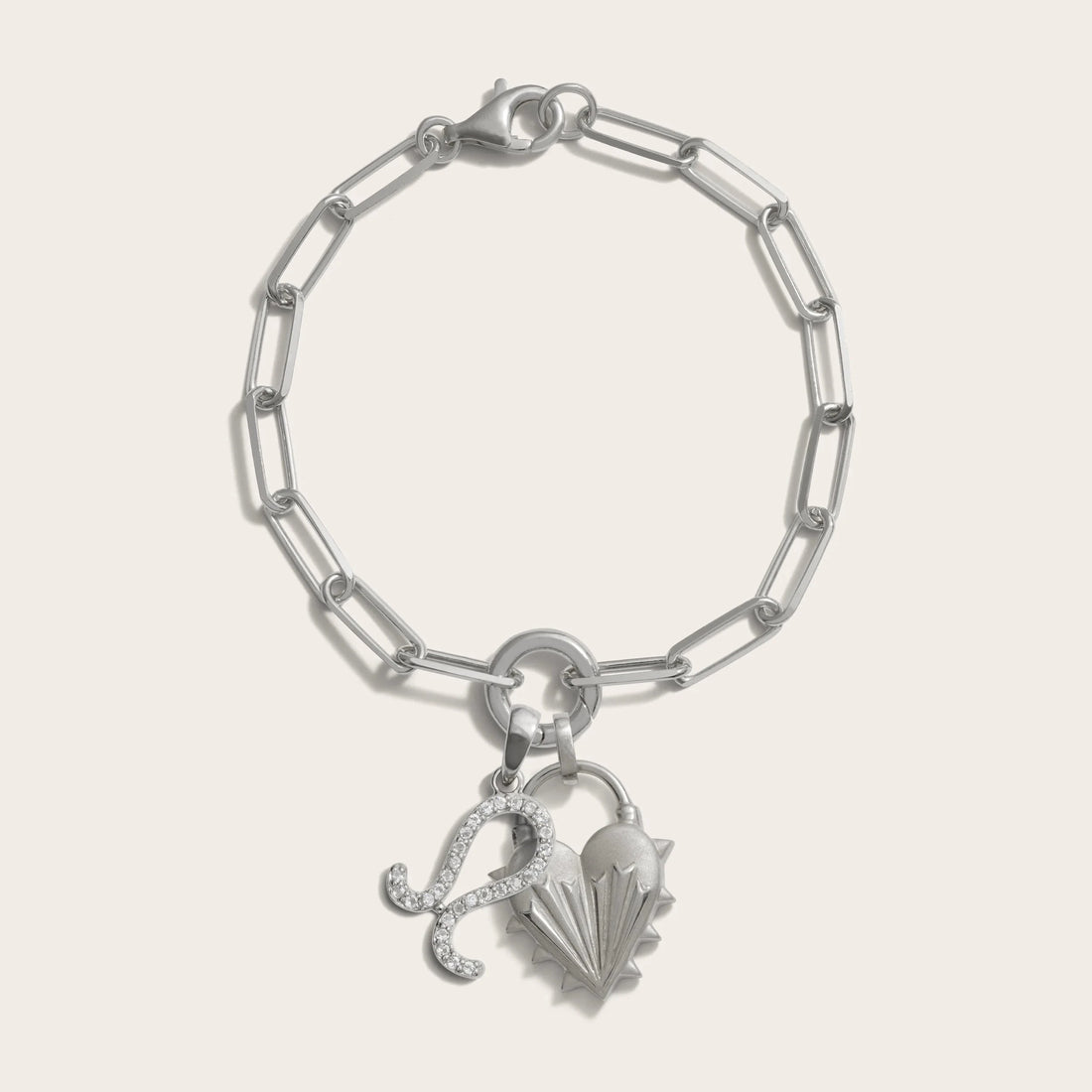 Awe Inspired Bracelets Spiked Heart Zodiac Charm Bracelet