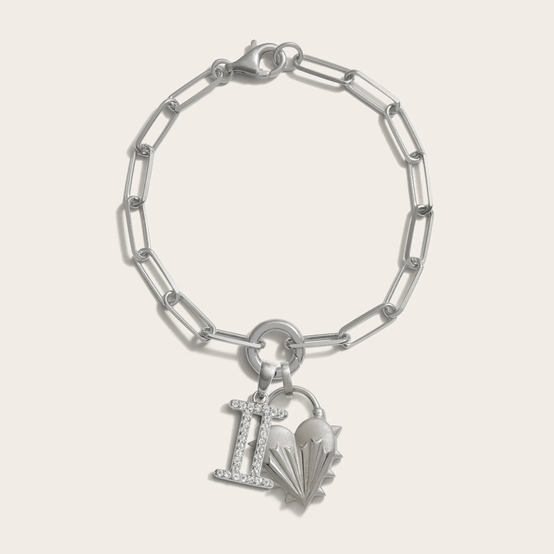 Awe Inspired Bracelets Spiked Heart Zodiac Charm Bracelet