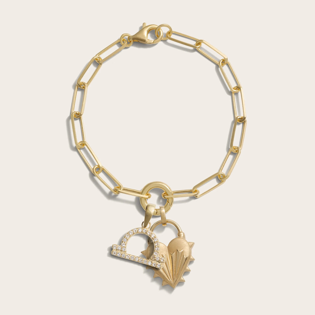 Awe Inspired Bracelets Spiked Heart Zodiac Charm Bracelet