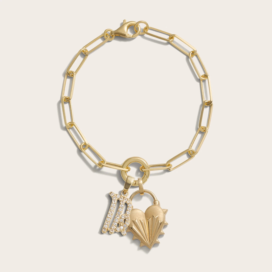 Awe Inspired Bracelets Spiked Heart Zodiac Charm Bracelet