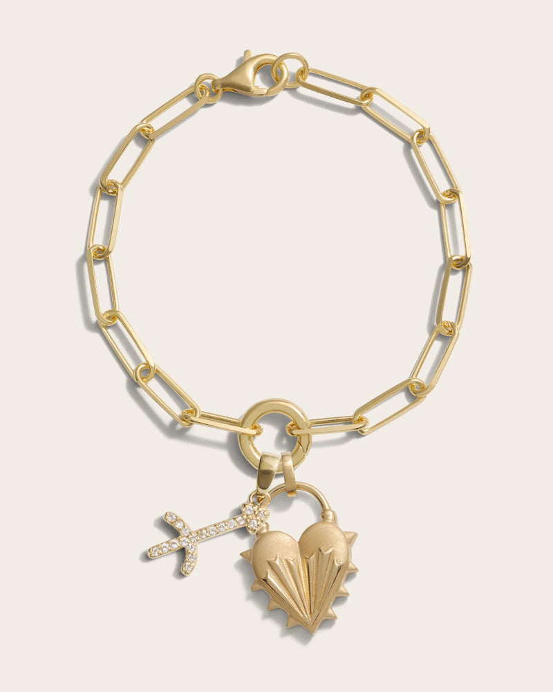 Awe Inspired Bracelets Spiked Heart Zodiac Charm Bracelet