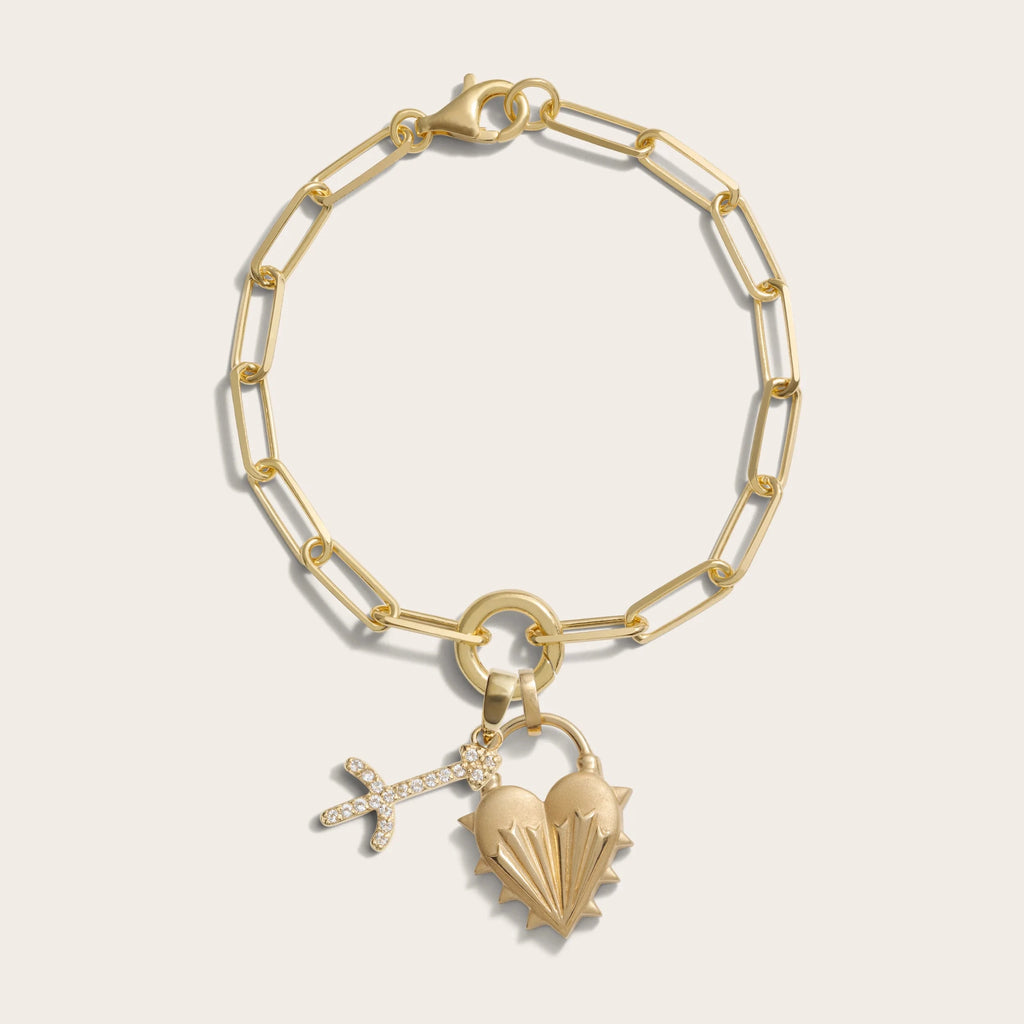 Awe Inspired Bracelets Spiked Heart Zodiac Charm Bracelet