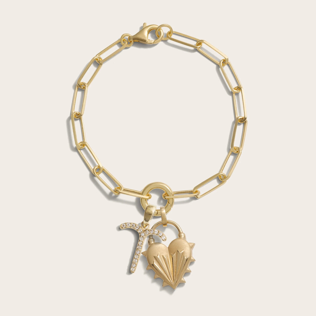 Awe Inspired Bracelets Spiked Heart Zodiac Charm Bracelet