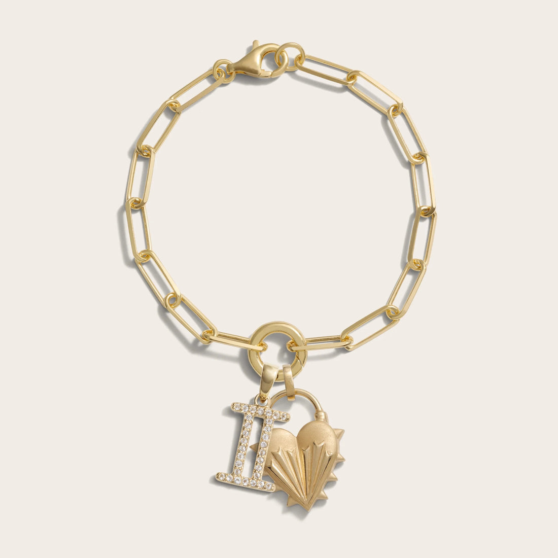 Awe Inspired Bracelets Spiked Heart Zodiac Charm Bracelet