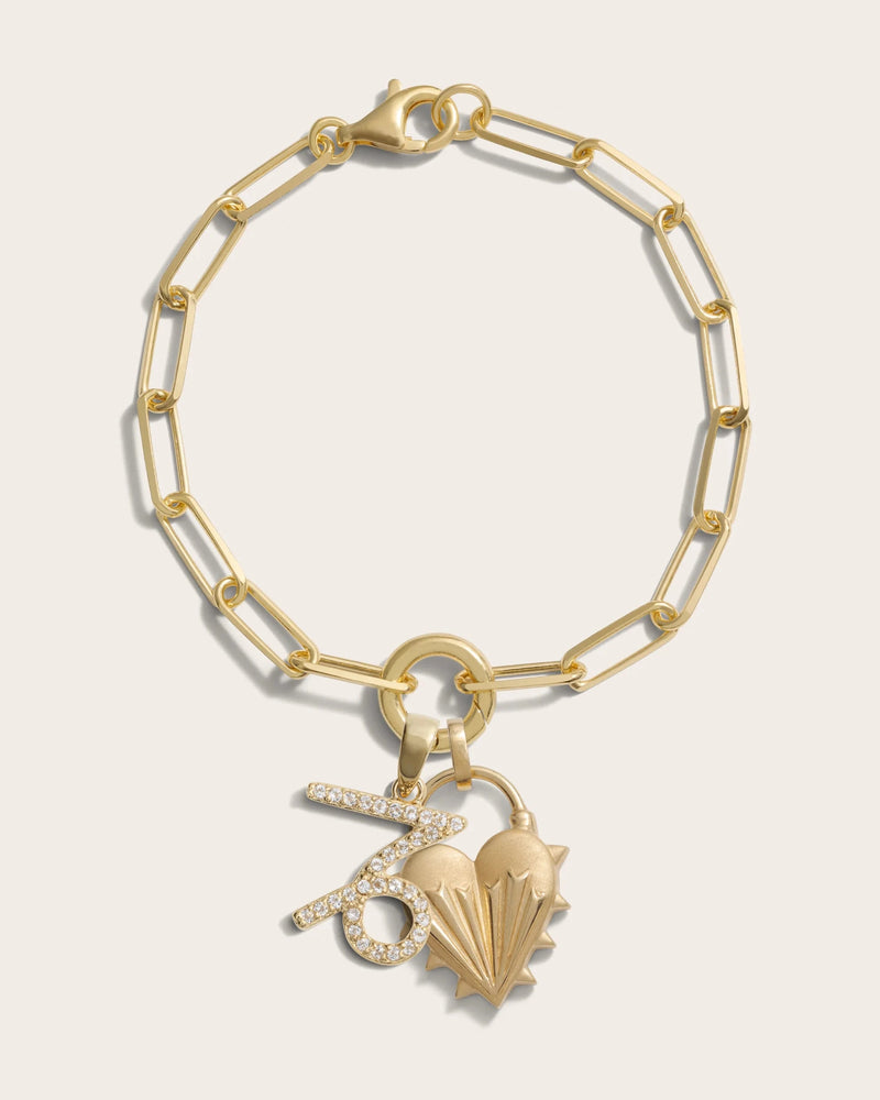 Awe Inspired Bracelets Spiked Heart Zodiac Charm Bracelet