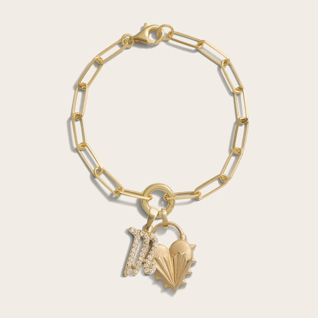 Awe Inspired Bracelets Spiked Heart Zodiac Charm Bracelet