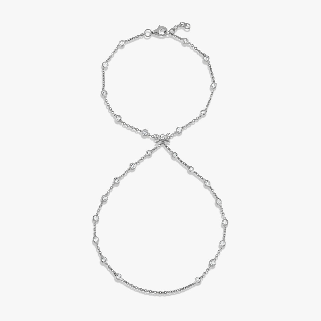 Awe Inspired Bracelets Sterling Silver / 6.25" Triple Moon Hand Chain