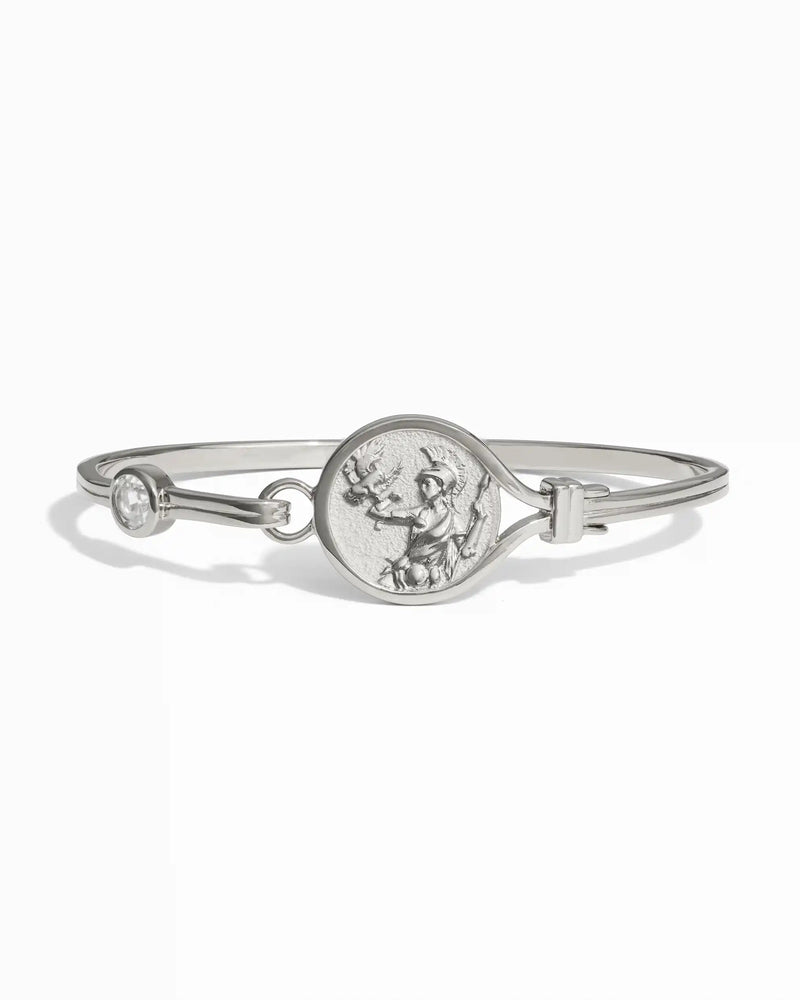Awe Inspired Bracelets Sterling Silver / 6.3" / Athena Goddess Cuff Bracelet