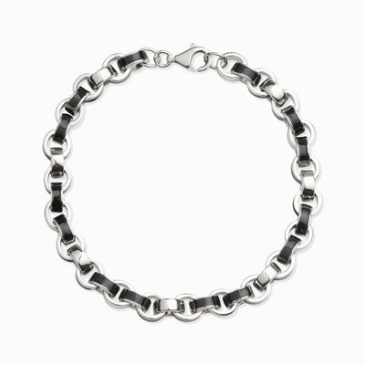 Awe Inspired Bracelets Sterling Silver / Black Chunky Enamel Bracelet