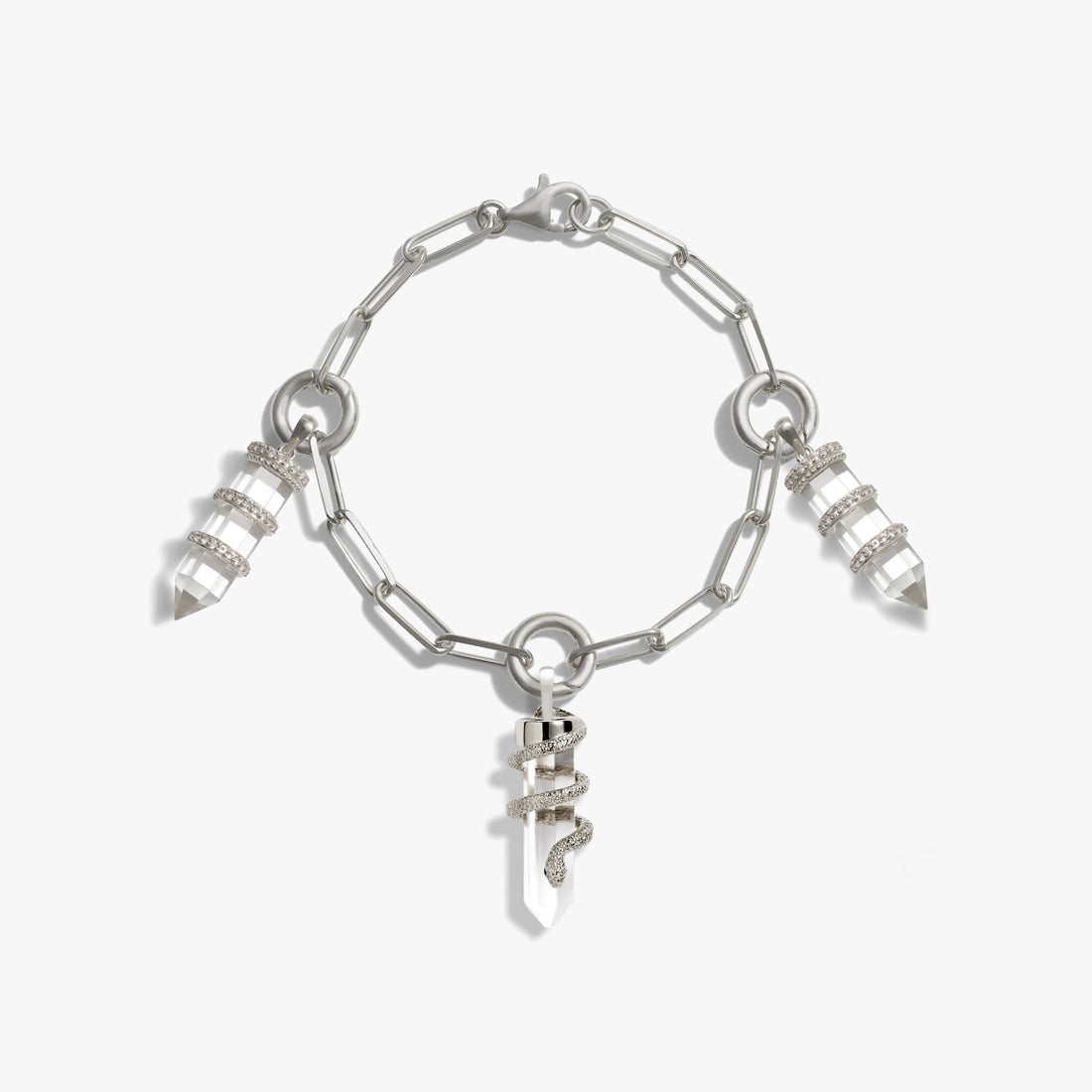 Awe Inspired Bracelets Sterling Silver Guardian's Crystal Charm Bracelet