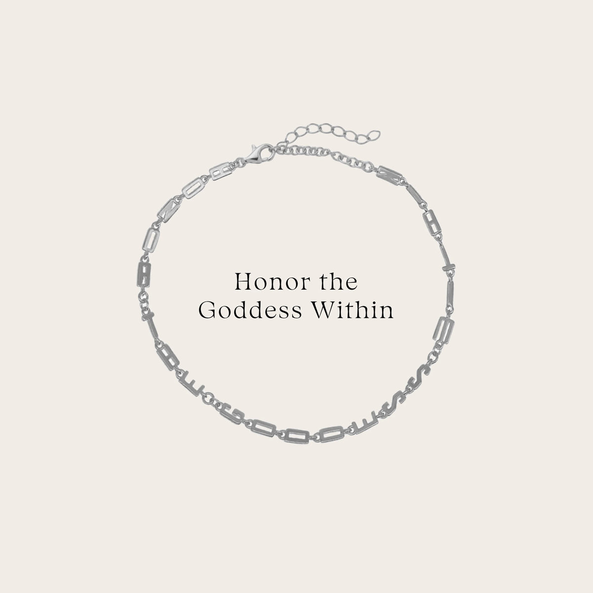 Awe Inspired Bracelets Sterling Silver / Honor the Goddess Within Affirmation Bracelet