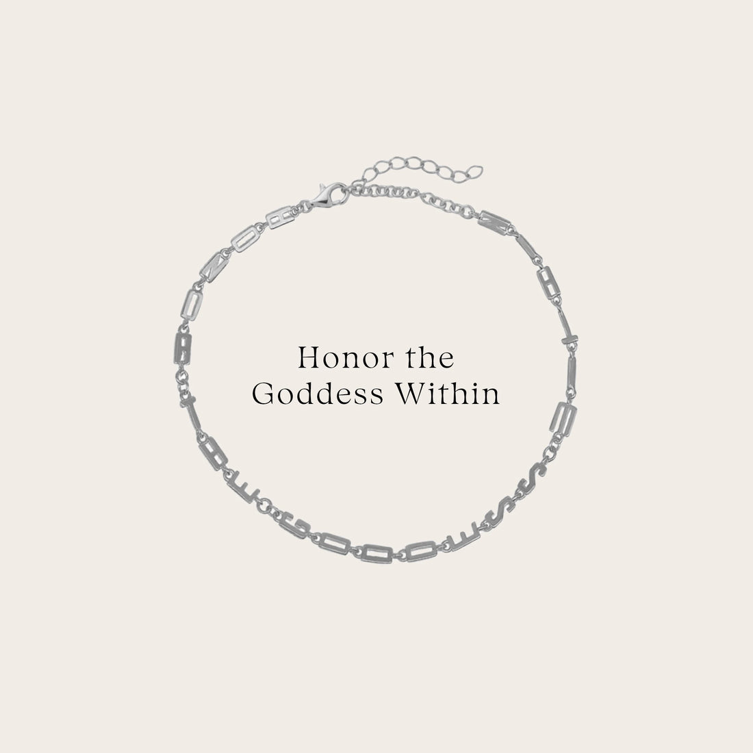 Awe Inspired Bracelets Sterling Silver / Honor the Goddess Within Affirmation Bracelet