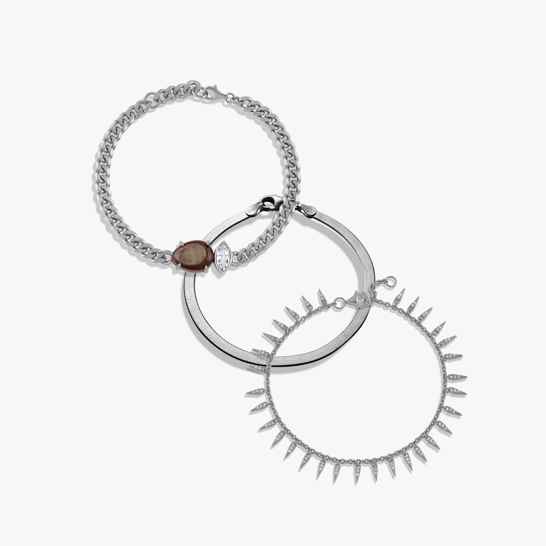 Awe Inspired Bracelets Sterling Silver Ocean Bracelet Set