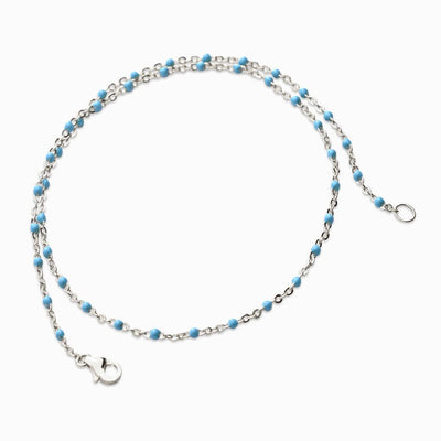 Awe Inspired Bracelets Sterling Silver / Turquoise Double Wrap Enamel Bracelet