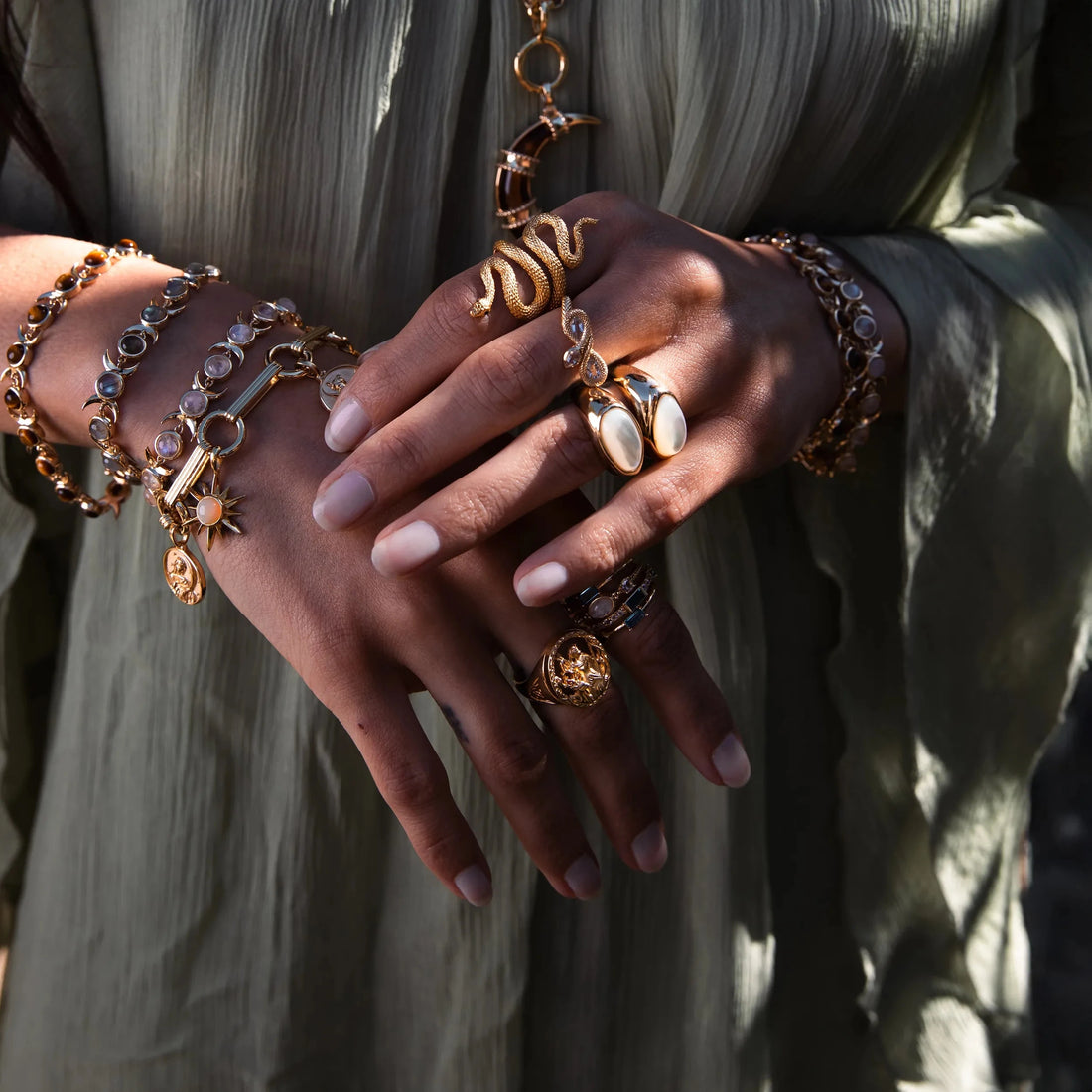 Awe Inspired Bracelets Triple Moon Tennis Bracelet