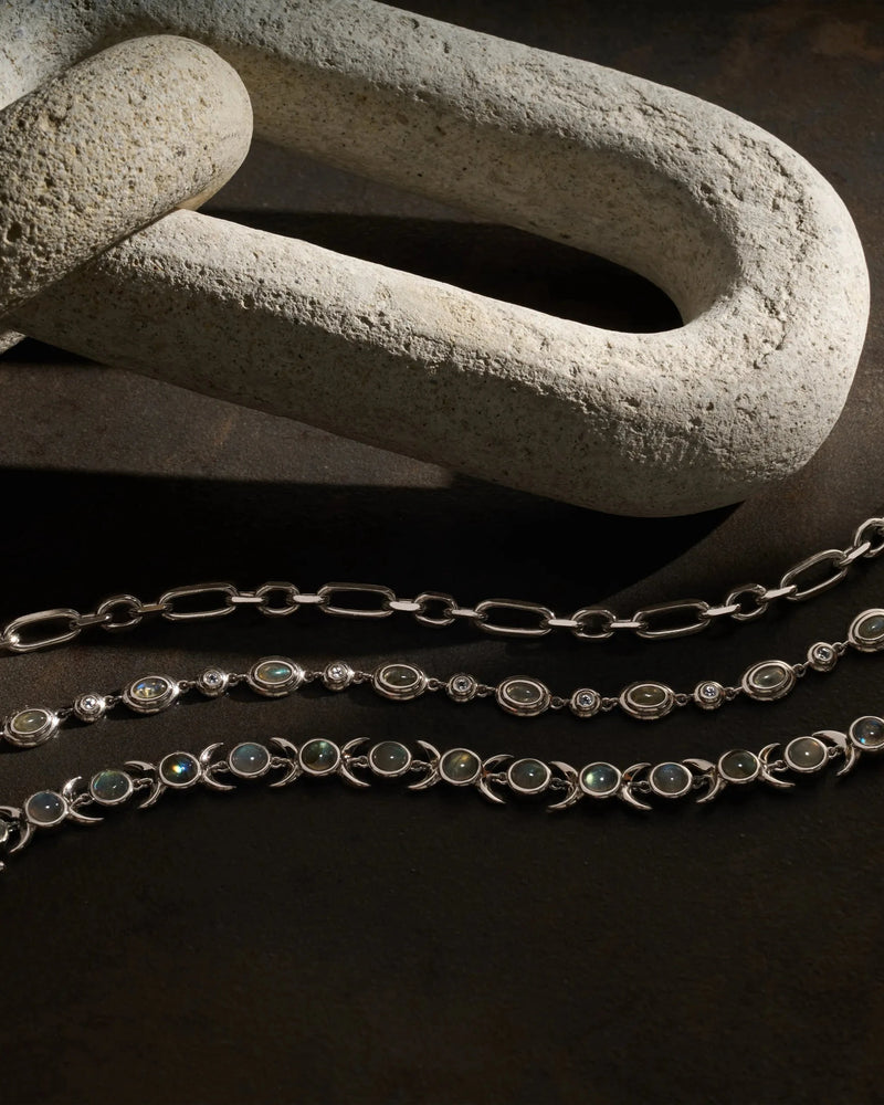 Awe Inspired Bracelets Triple Moon Tennis Bracelet