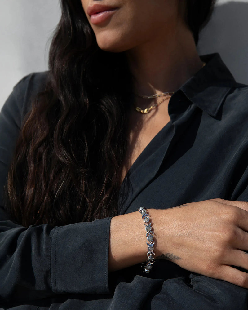 Awe Inspired Bracelets Triple Moon Tennis Bracelet