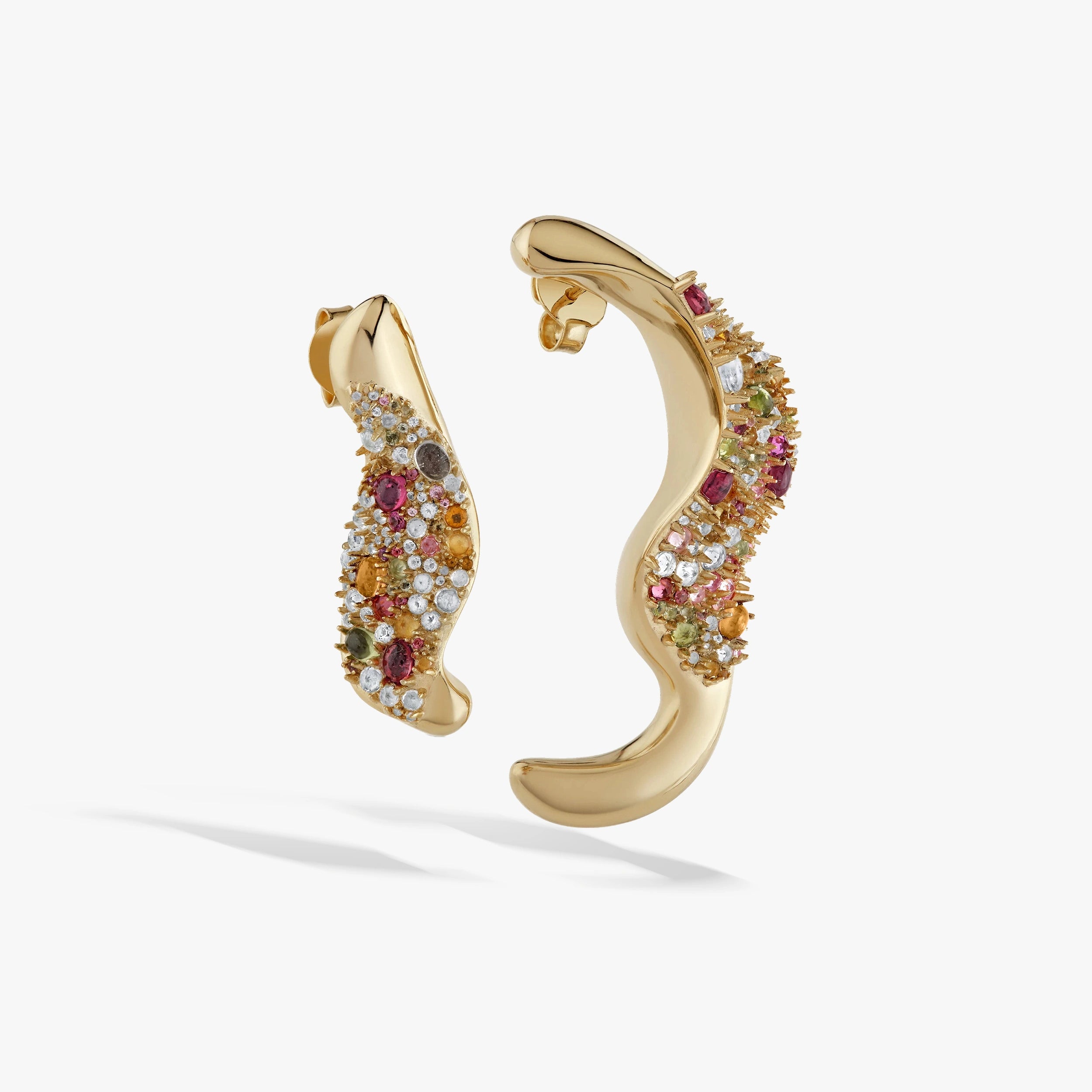 Awe Inspired Earrings 14K Gold Vermeil Encrusted Abstract Earrings