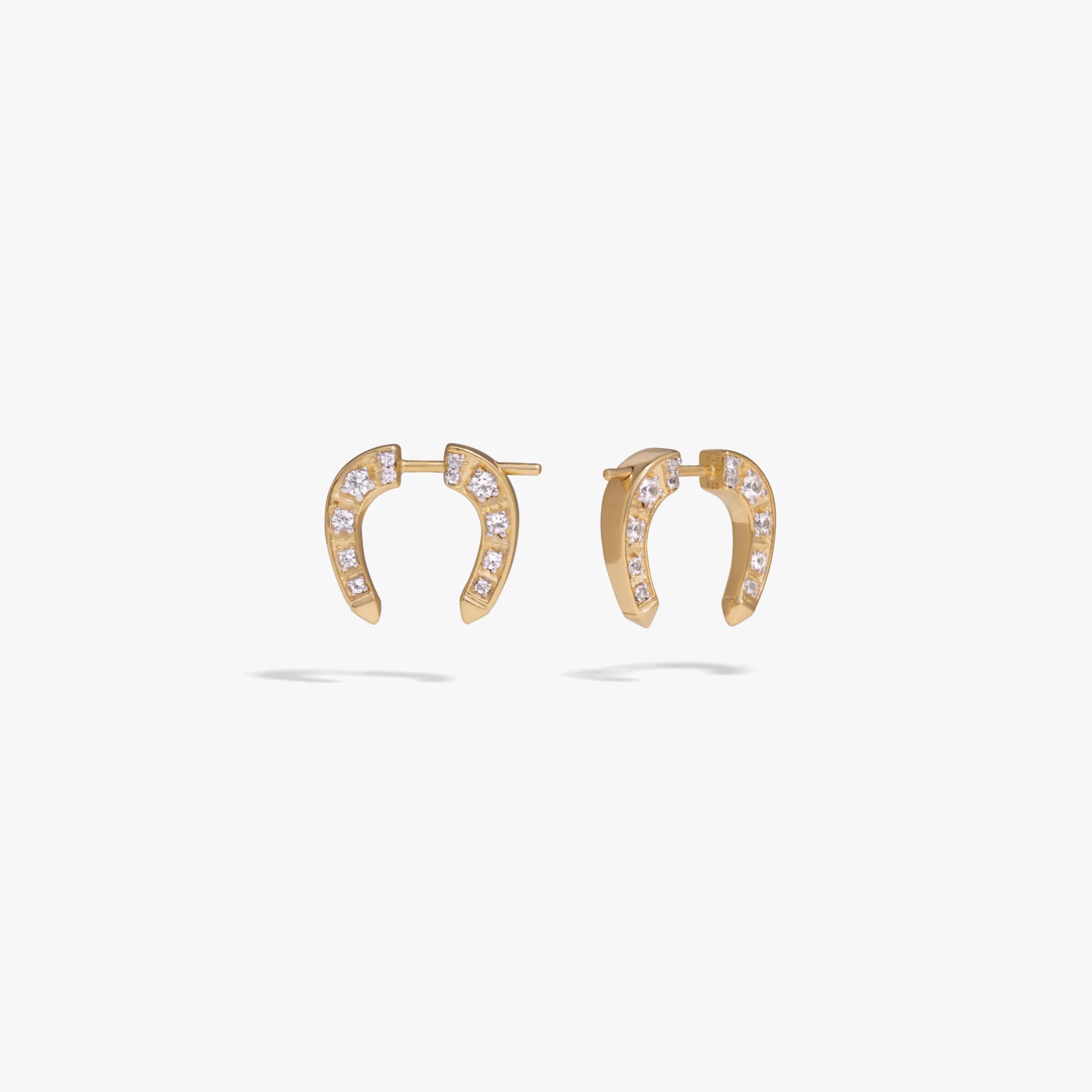 Awe Inspired Earrings 14K Gold Vermeil / Pair Horseshoe Bypass Earring