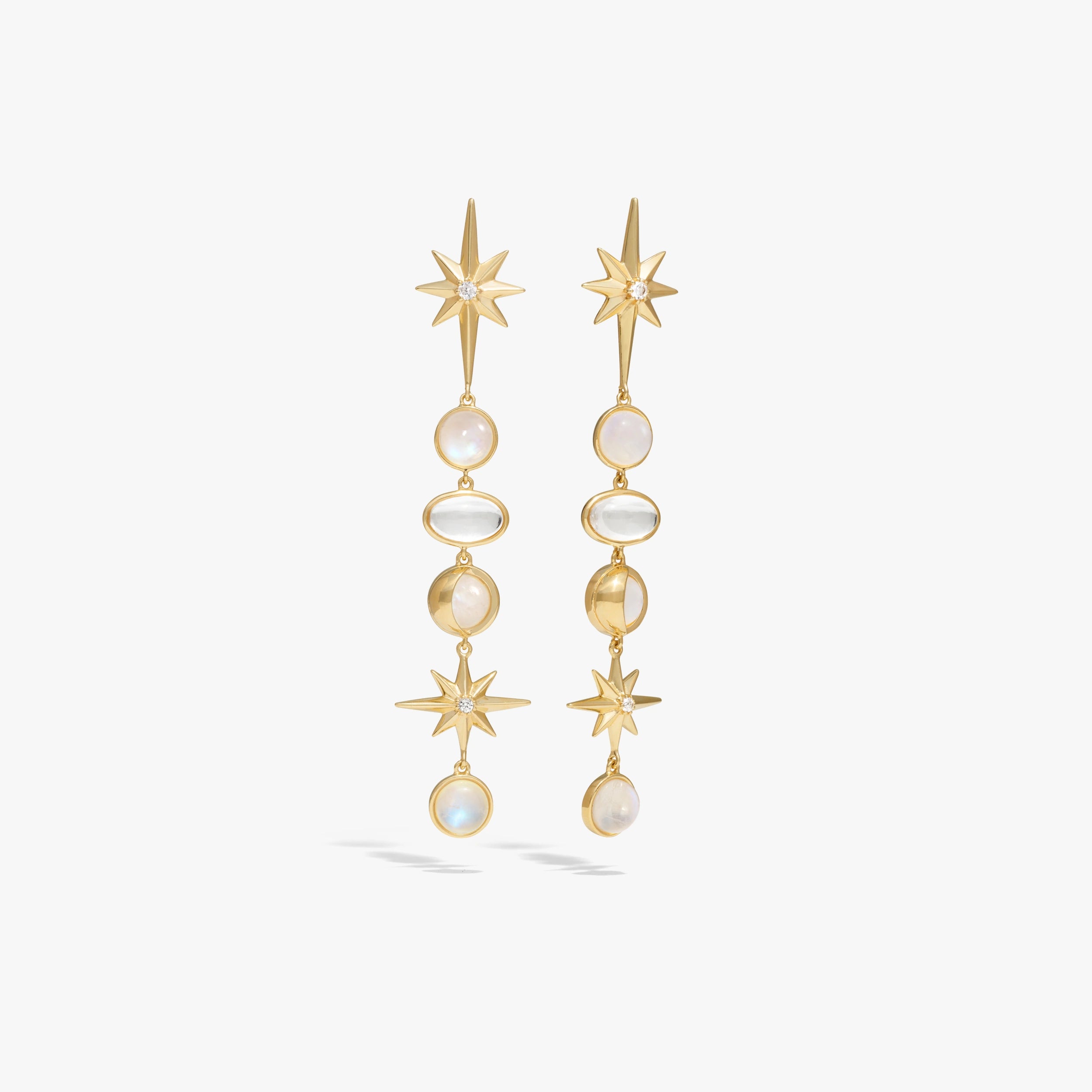 Awe Inspired Earrings 14K Gold Vermeil / Pair Midnight Reflection Drop Earrings