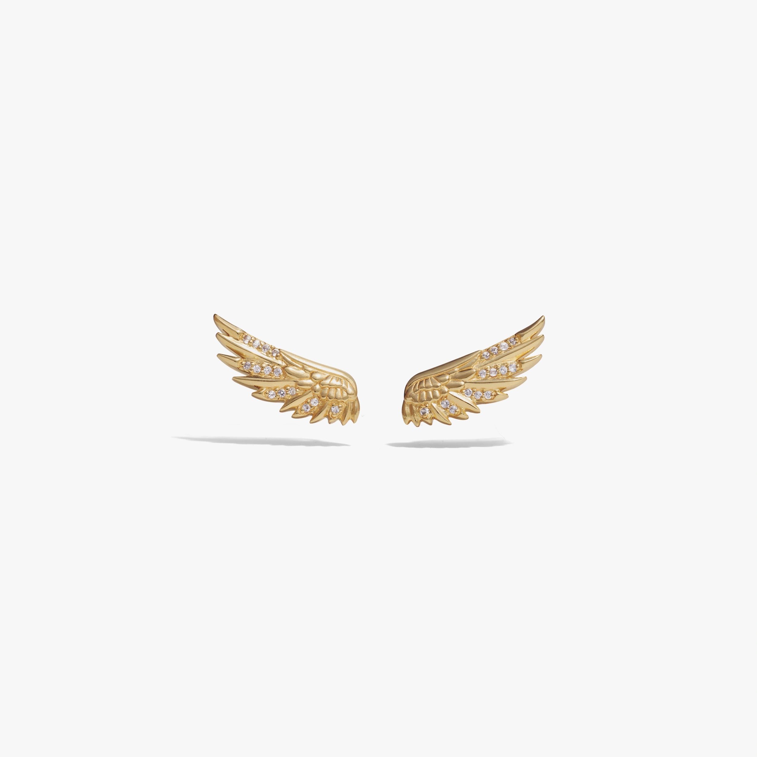 Awe Inspired Earrings 14K Gold Vermeil / Pair Sapphire Wing Ear Climber