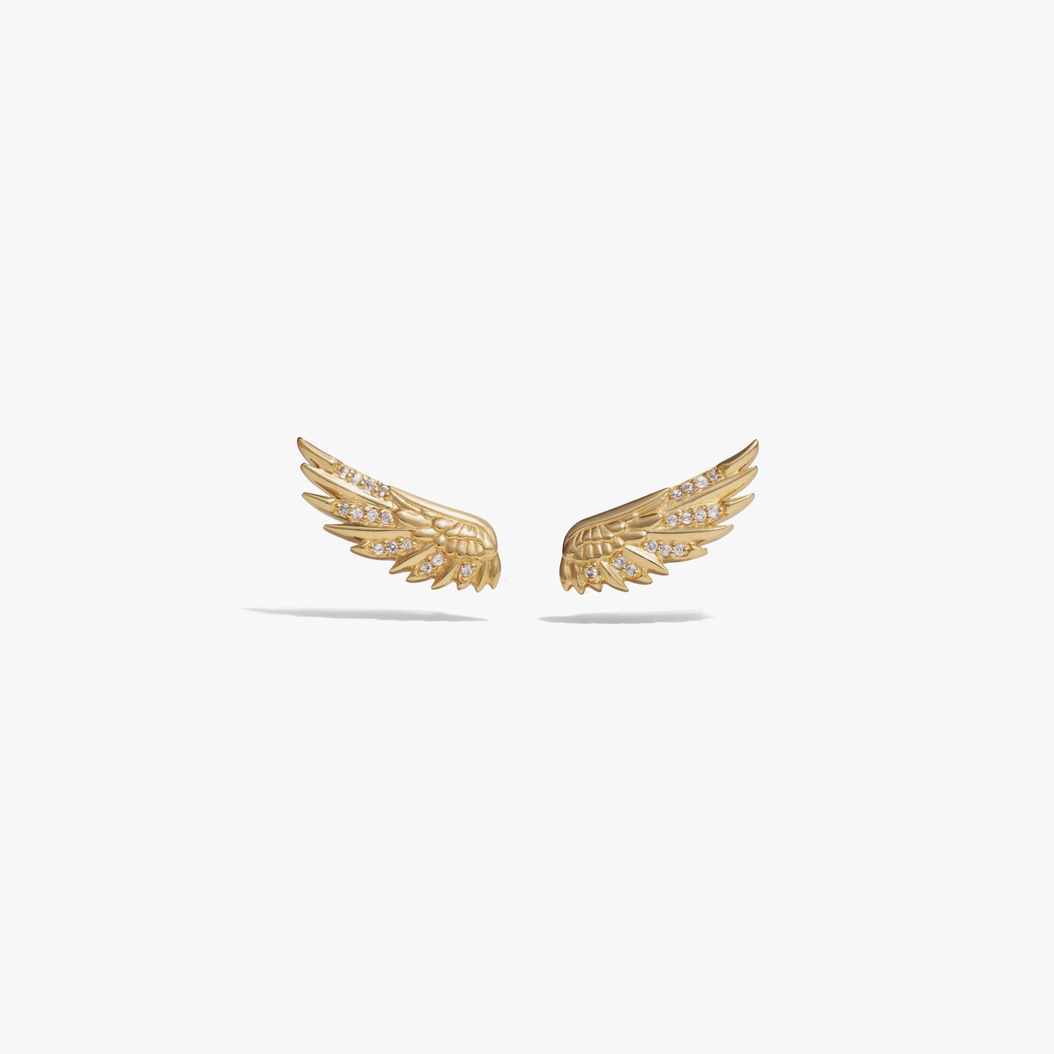 Awe Inspired Earrings 14K Gold Vermeil / Pair Sapphire Wing Ear Climber