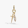 Awe Inspired Earrings 14K Gold Vermeil Pen & Sword Charm Earring