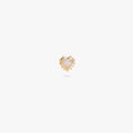 Awe Inspired Earrings 14K Gold Vermeil / Rainbow Moonstone / Single Heart of Thorns Stud