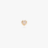 Awe Inspired Earrings 14K Gold Vermeil / Rainbow Moonstone / Single Heart of Thorns Stud